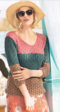 Трехцветный пуловер